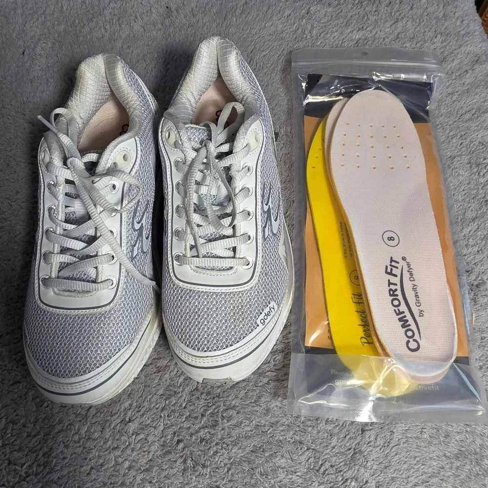 Gravity Defyer GDefy Mighty Walk Womens 8 M White Gray Shoes‎ Sneakers